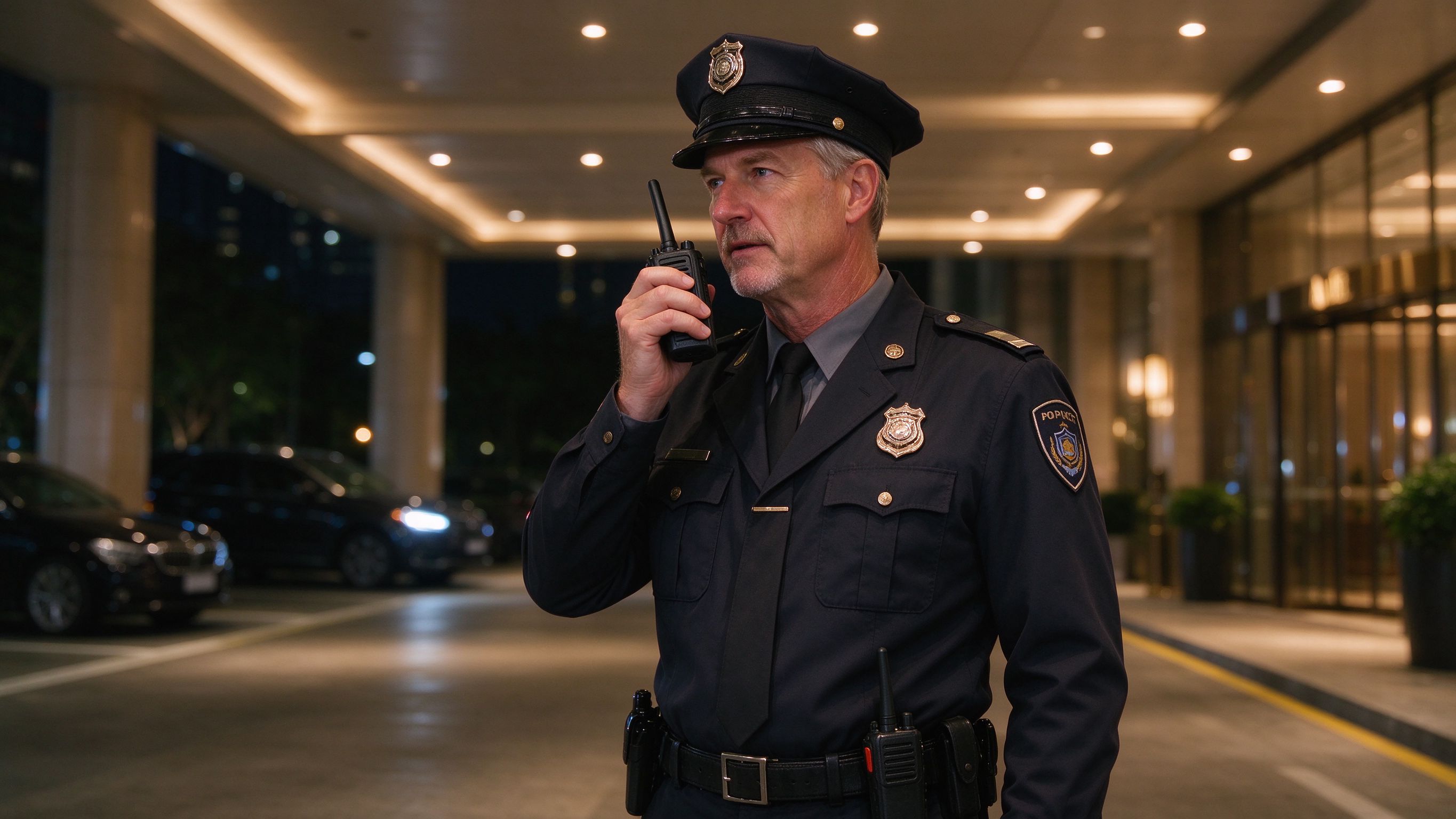 A hotel walkie-talkie device for communication and coordination.