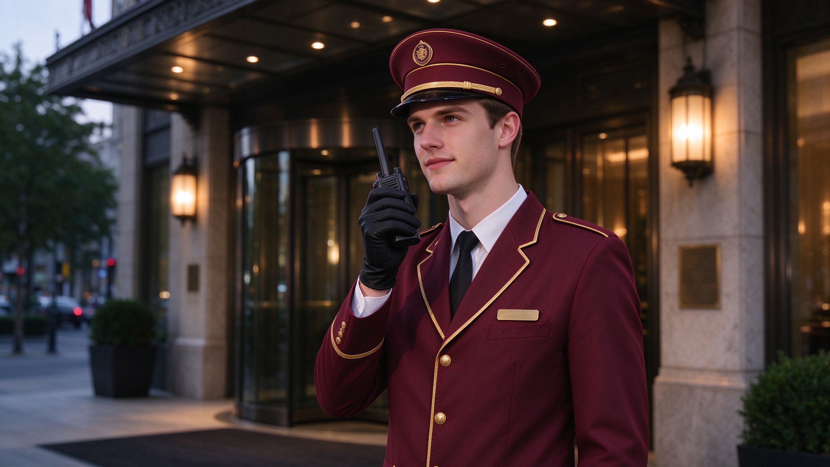 Professional hotel walkie-talkie used for staff communication.