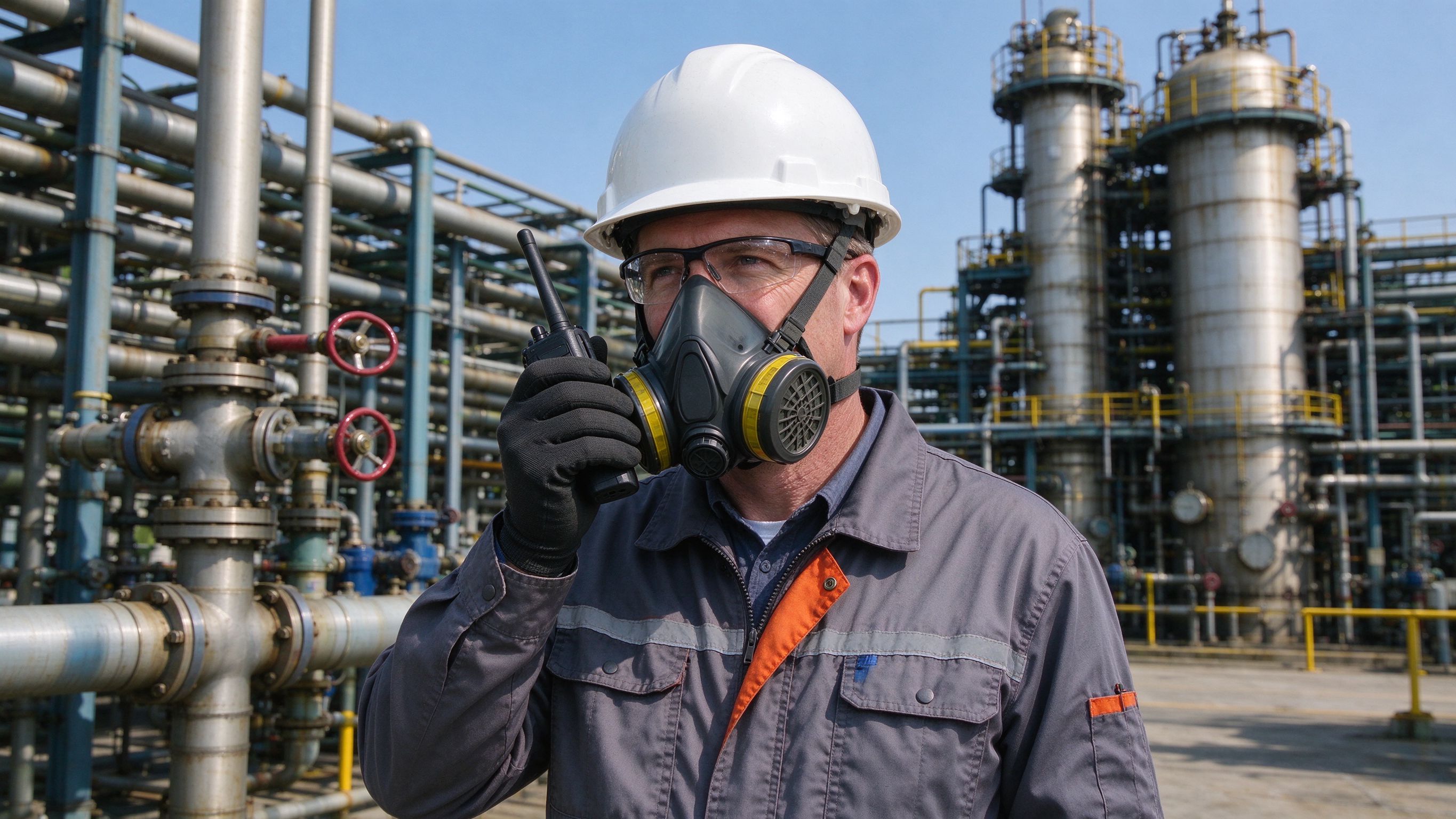 Explosion-proof two-way radio for oil fields and chemical plants in industrial environments.