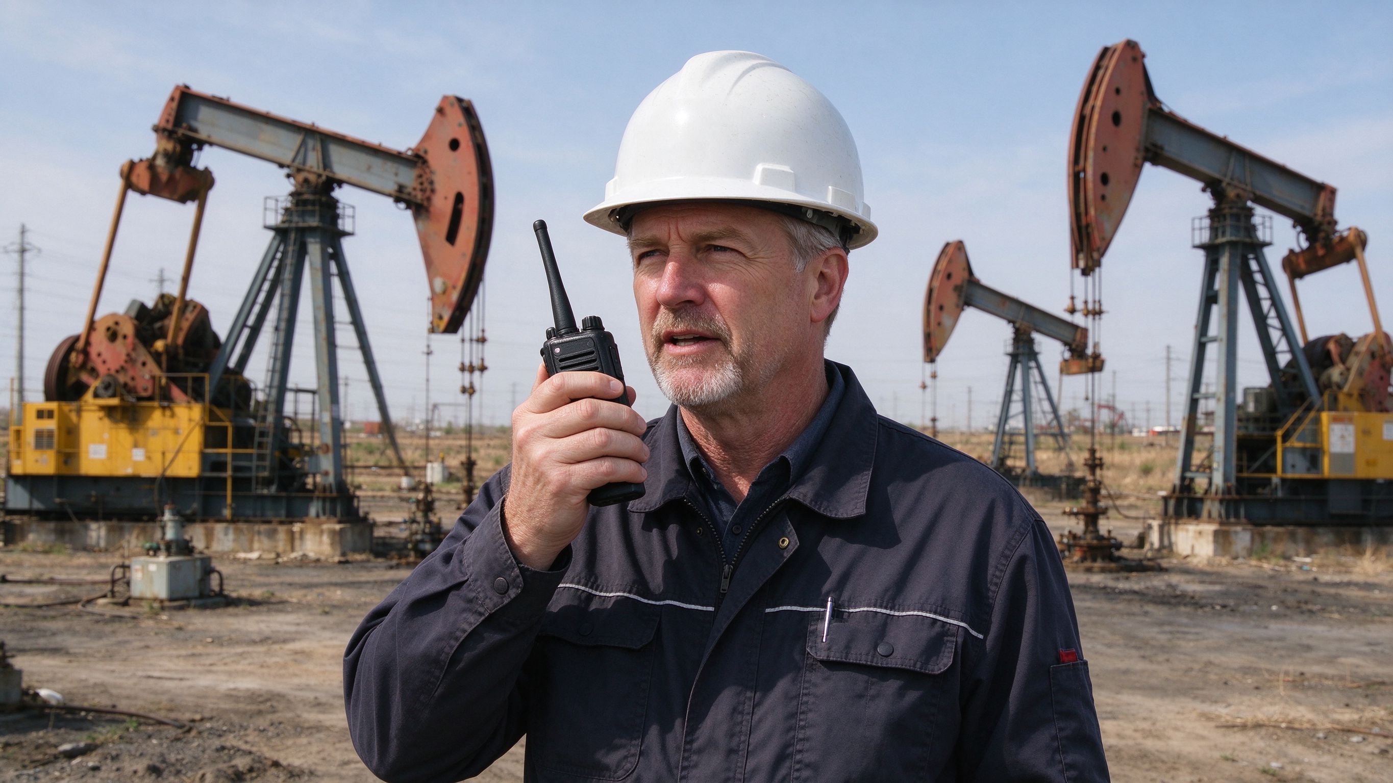 Explosion-proof two-way radio designed for oil fields and chemical plants.