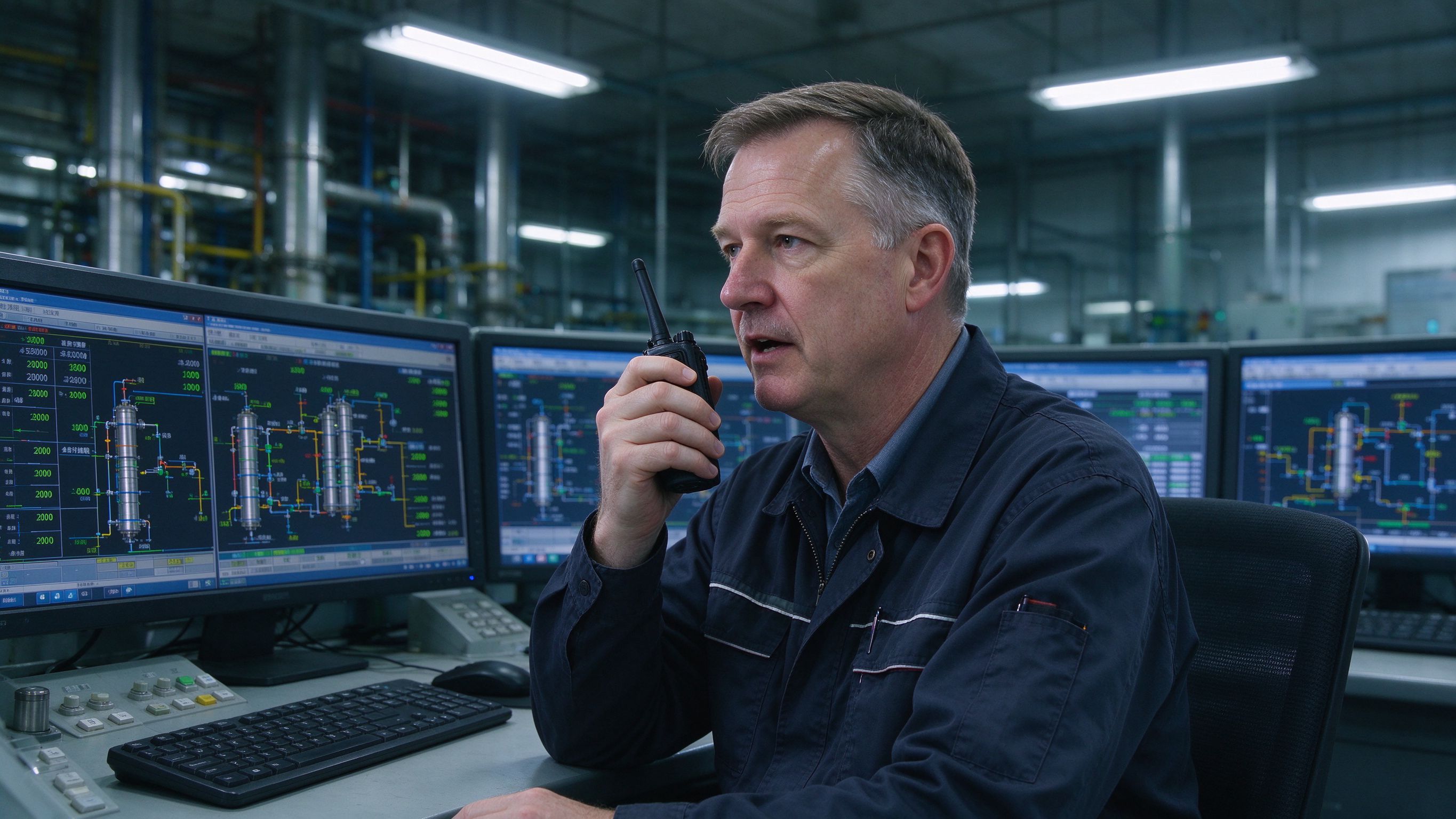 Explosion-proof two-way radio for oil fields and chemical plants, designed for hazardous environments.