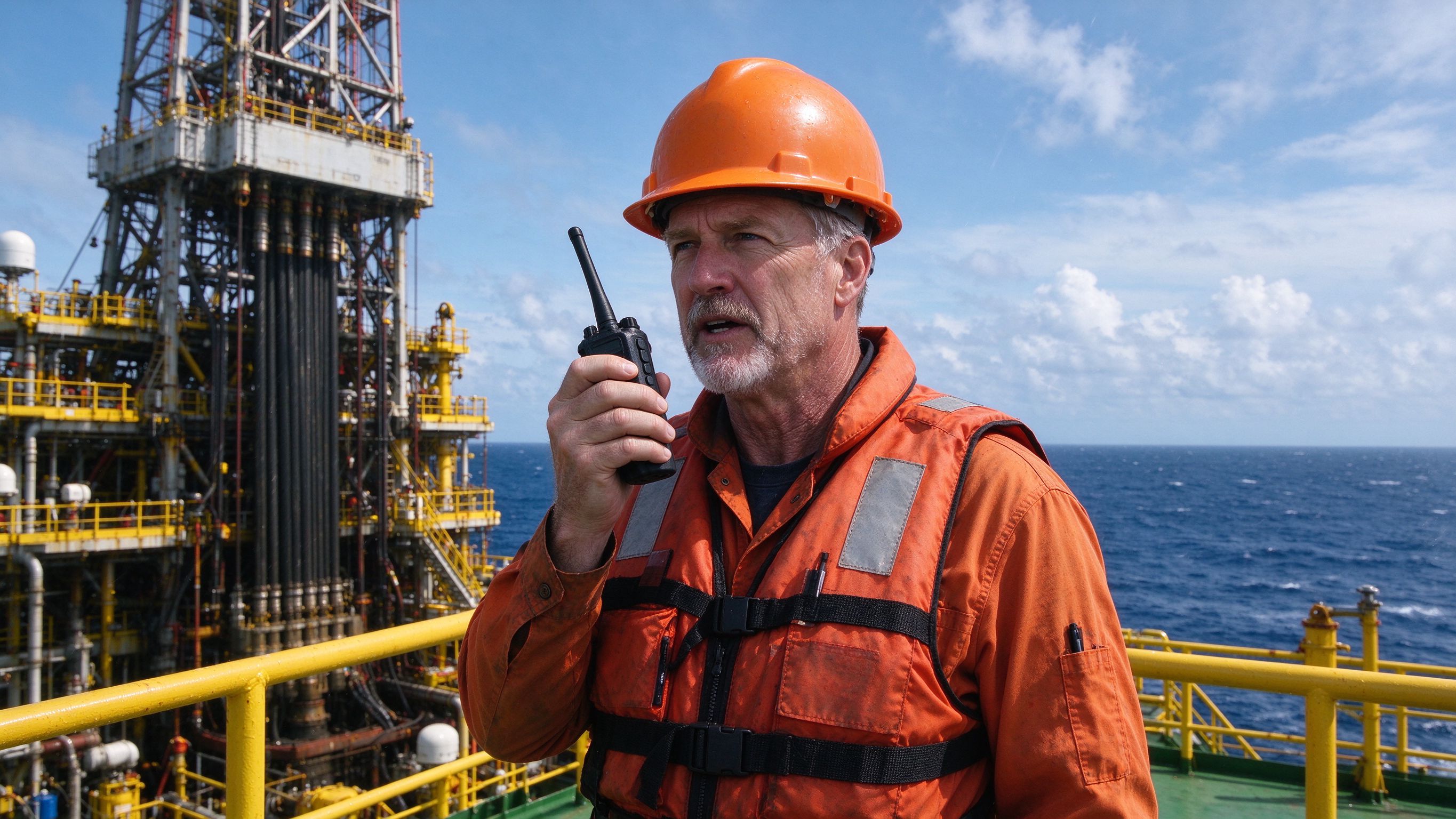 Explosion-proof two-way radio designed for oil fields and chemical plant communication.