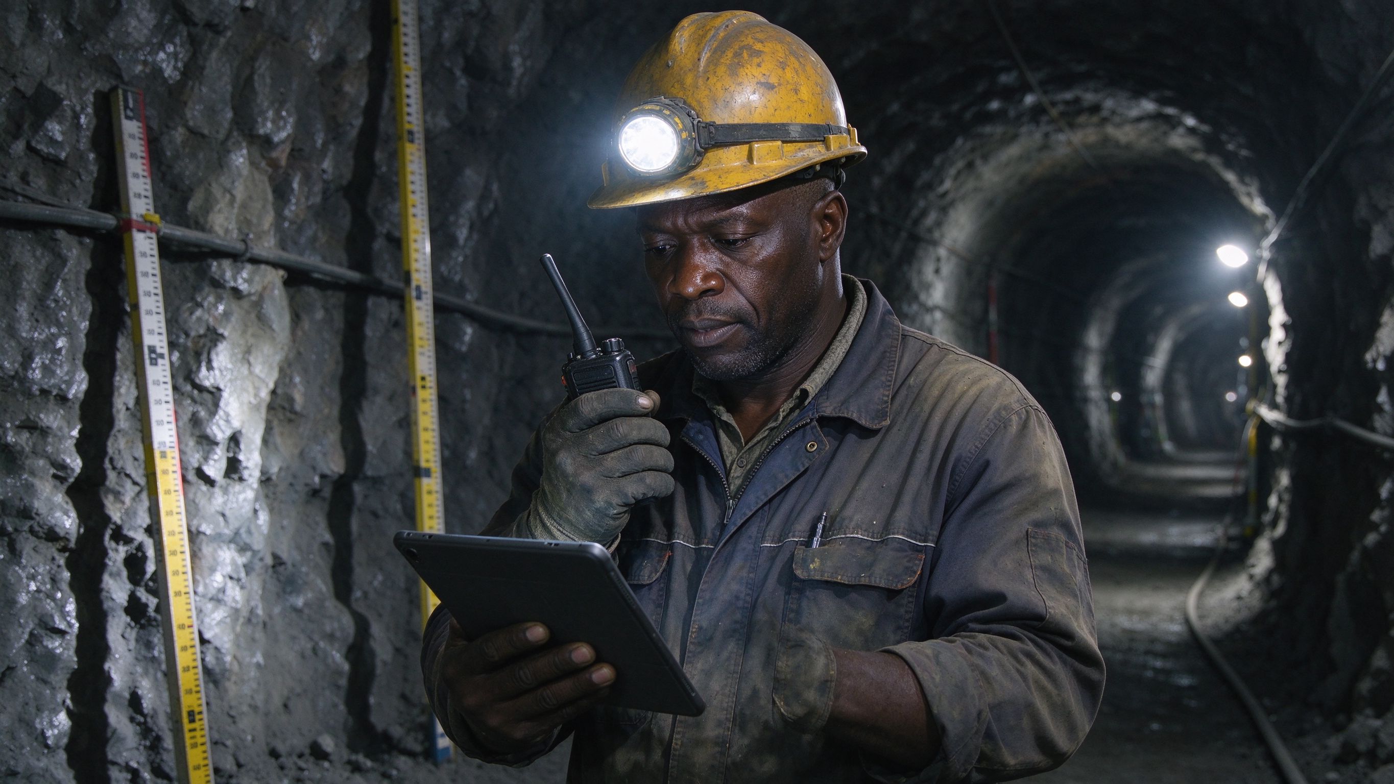Explosion-proof walkie-talkie designed for reliable communication at mining sites.