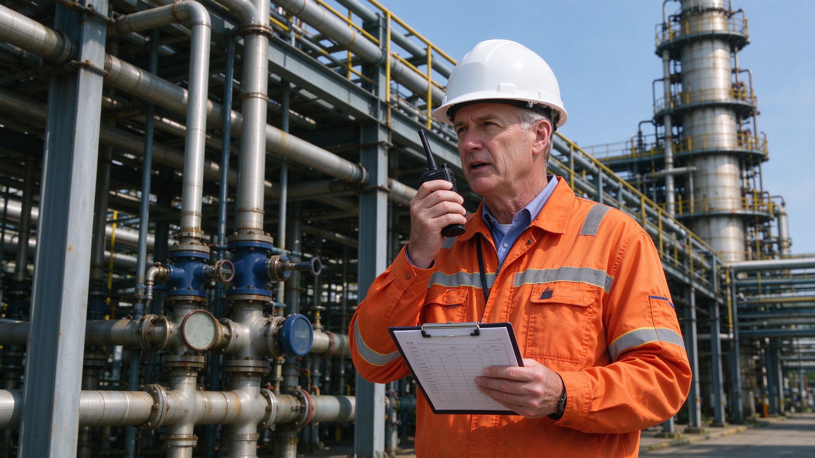 Explosion-proof two-way radio for oil fields and chemical plants, designed for reliable communication.
