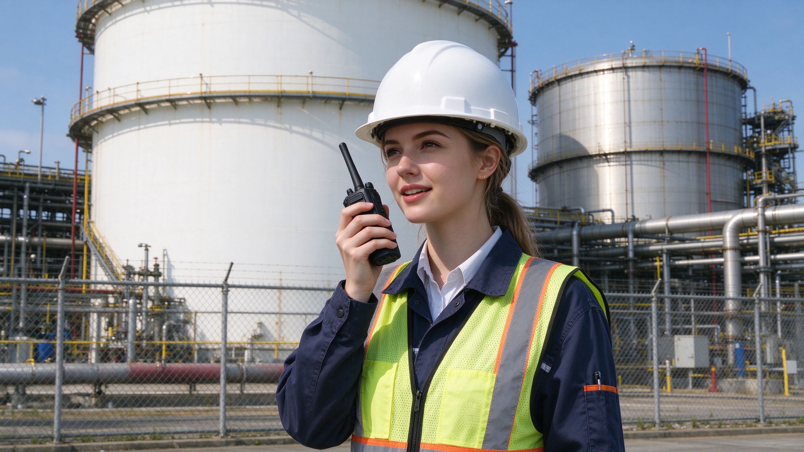 Explosion-proof two-way radio for oil fields and chemical plants in hazardous environments.