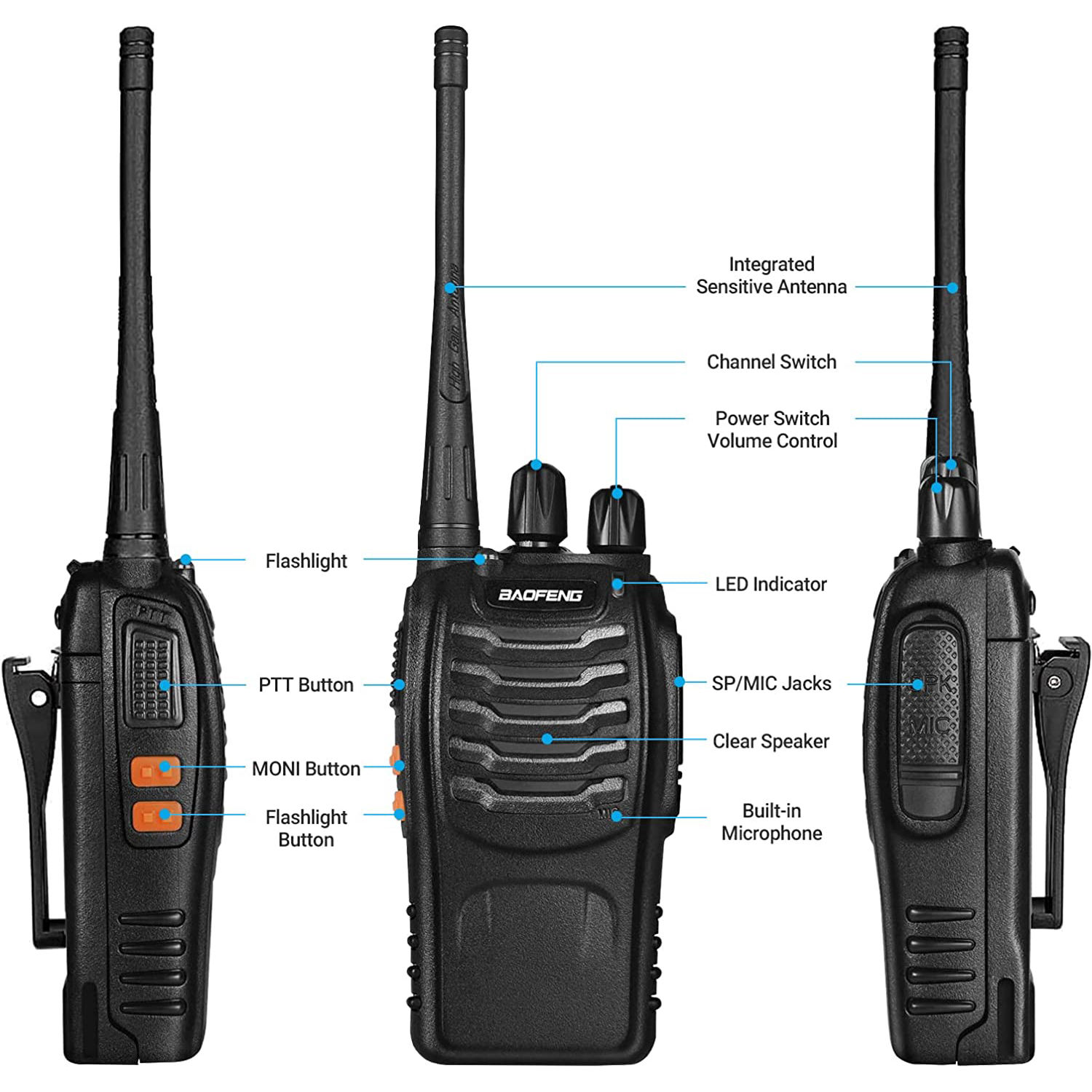 Baofeng Bf-888s Uhf 5w/2w Portable Two-way Radio