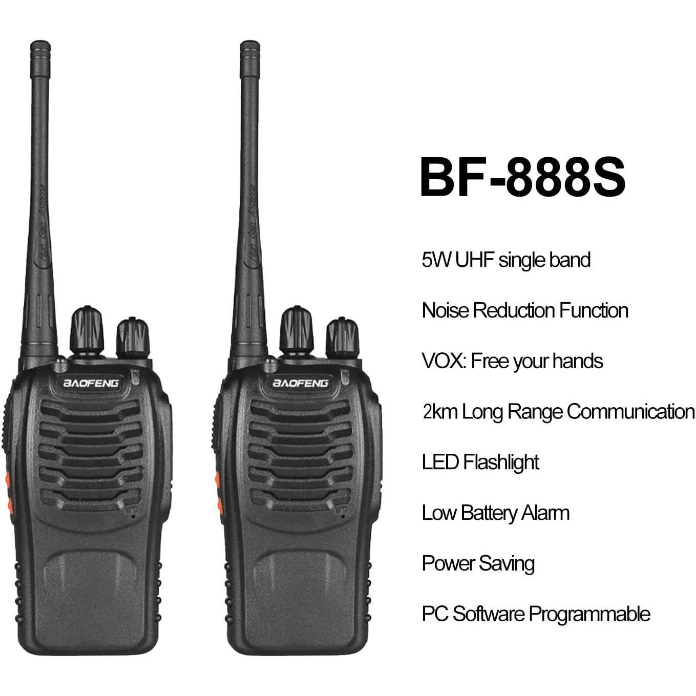 Baofeng Bf-888s Uhf 5w/2w Portable Two-way Radio