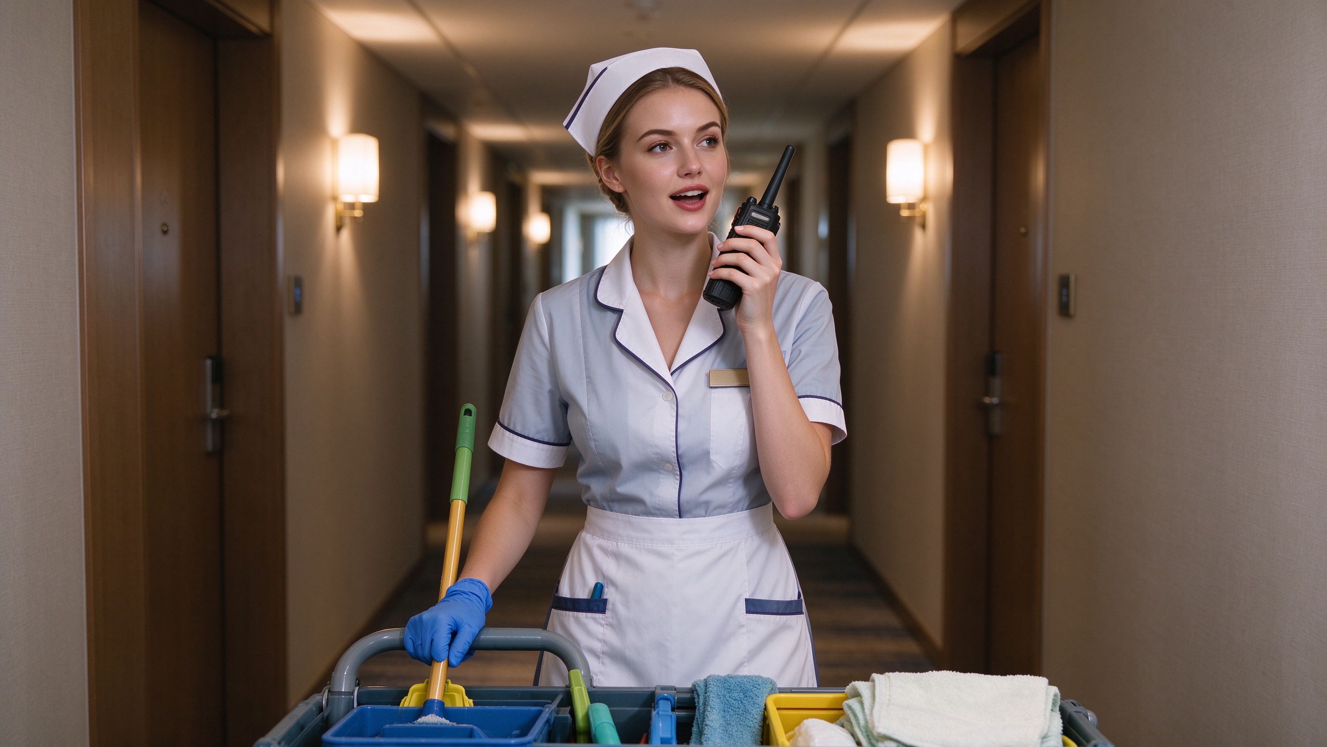 Professional hotel walkie talkie designed for clear communication among hospitality staff.
