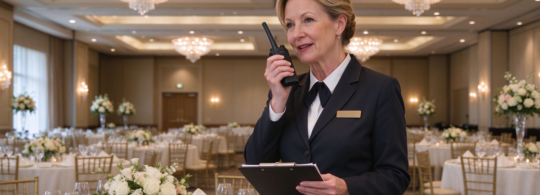 Homepage image showing walkie-talkie usage scenarios in outdoor and professional communication settings.